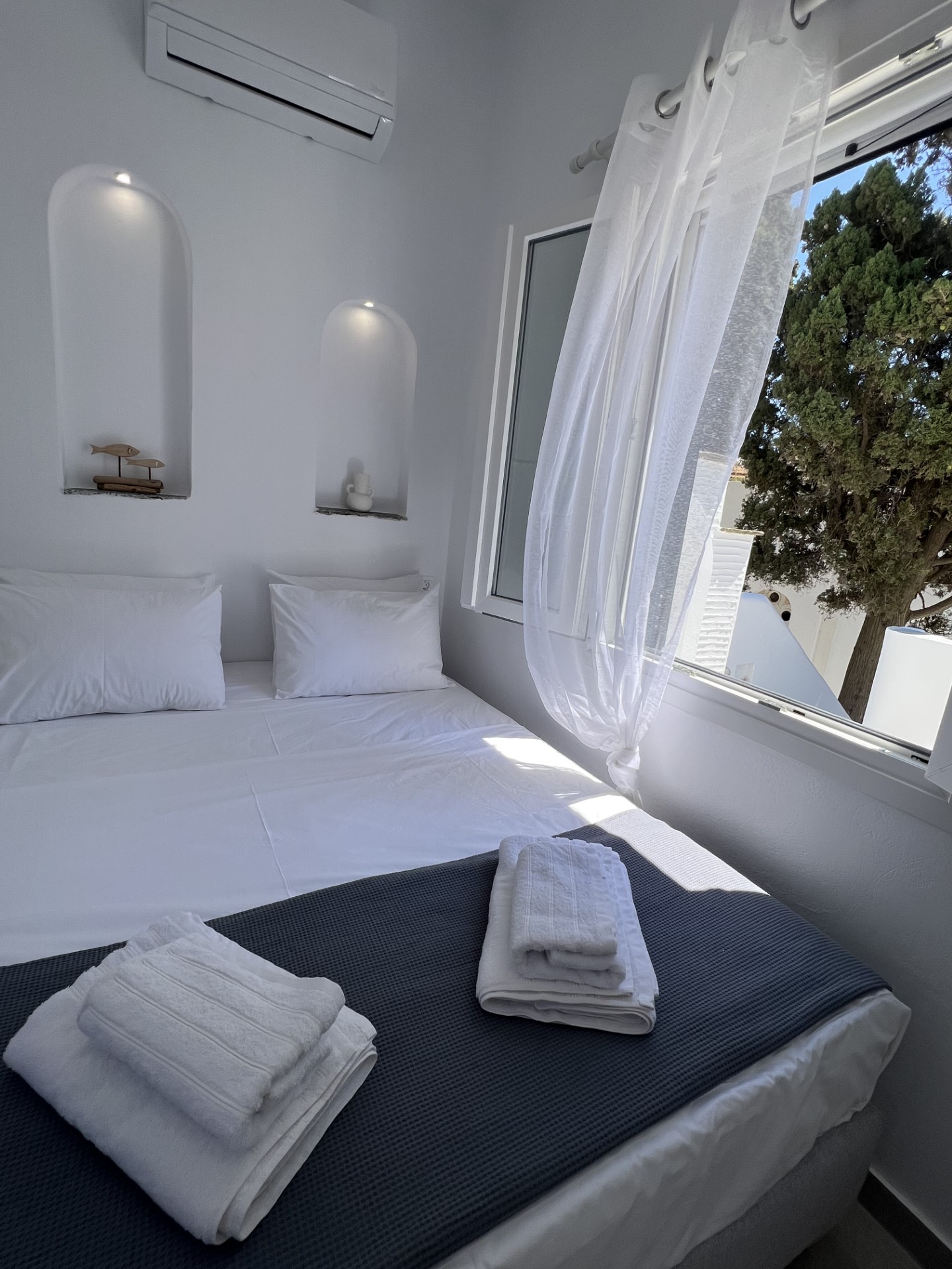 Bedroom with clean white linen